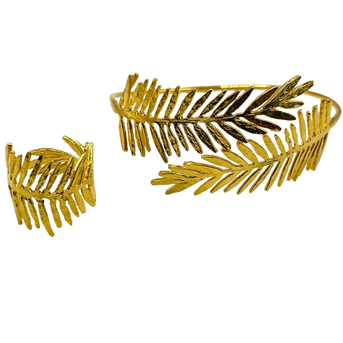 Gold-Plated Bracelet and Ring Set