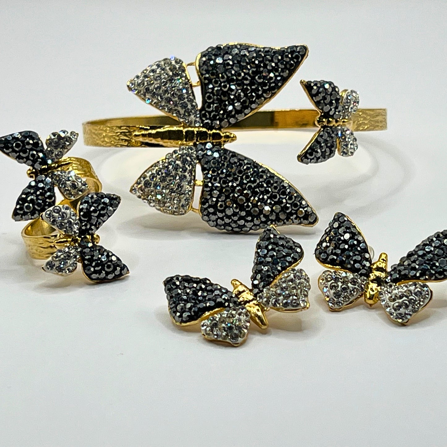 Butterfly Cuff, Ring & Earrings Set