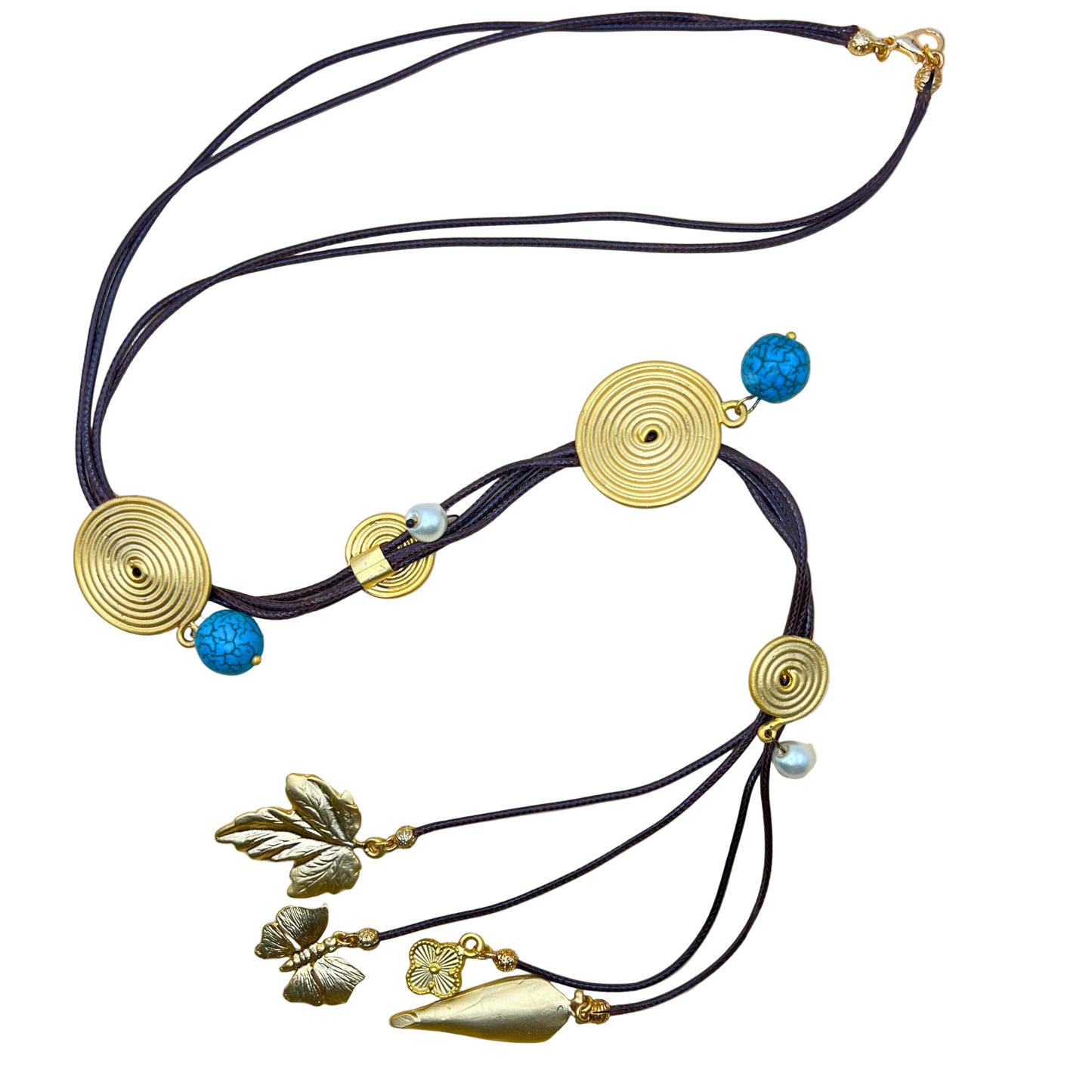 Spiral Charm Cord Necklace
