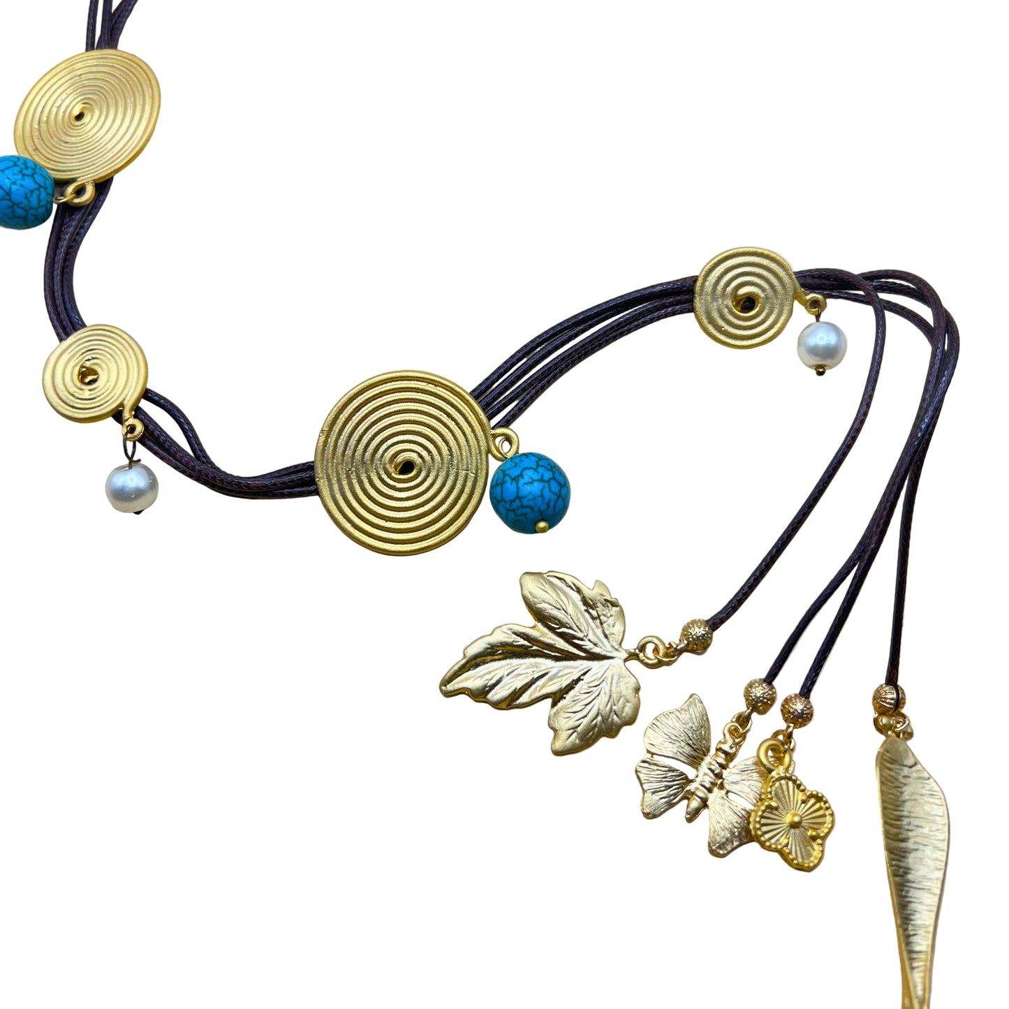 Spiral Charm Cord Necklace
