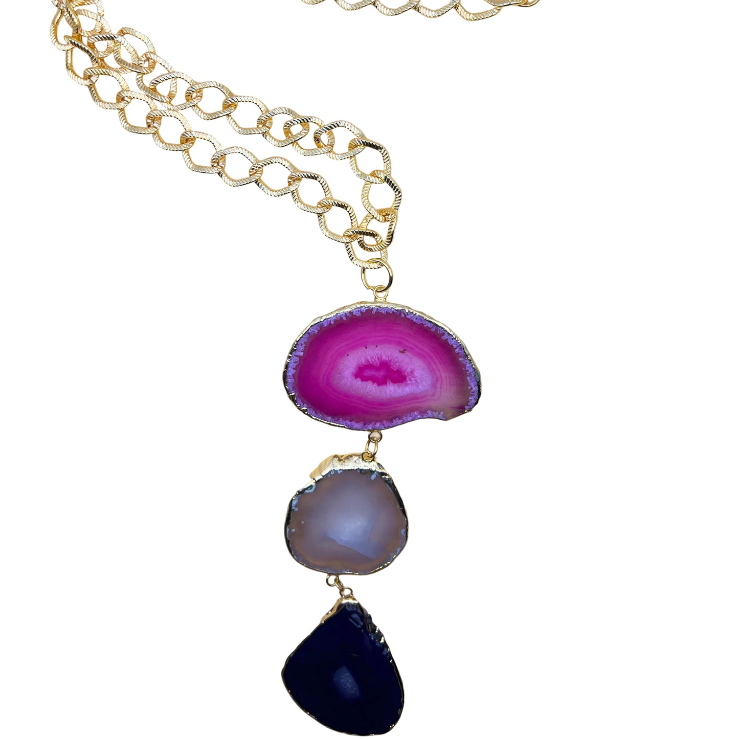 Iridescent Agate Drop Necklace