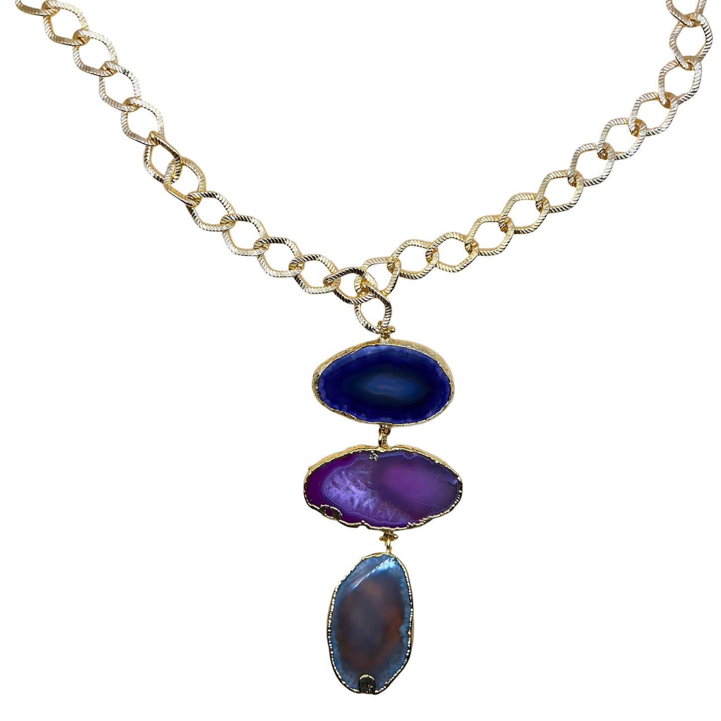 Iridescent Agate Drop Necklace