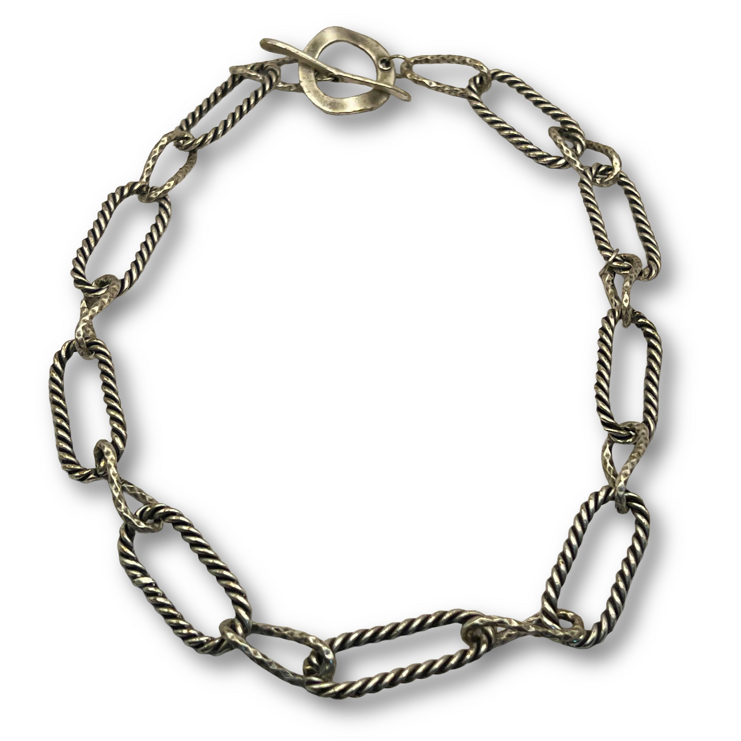 Silver-Plated Twist Link Necklace