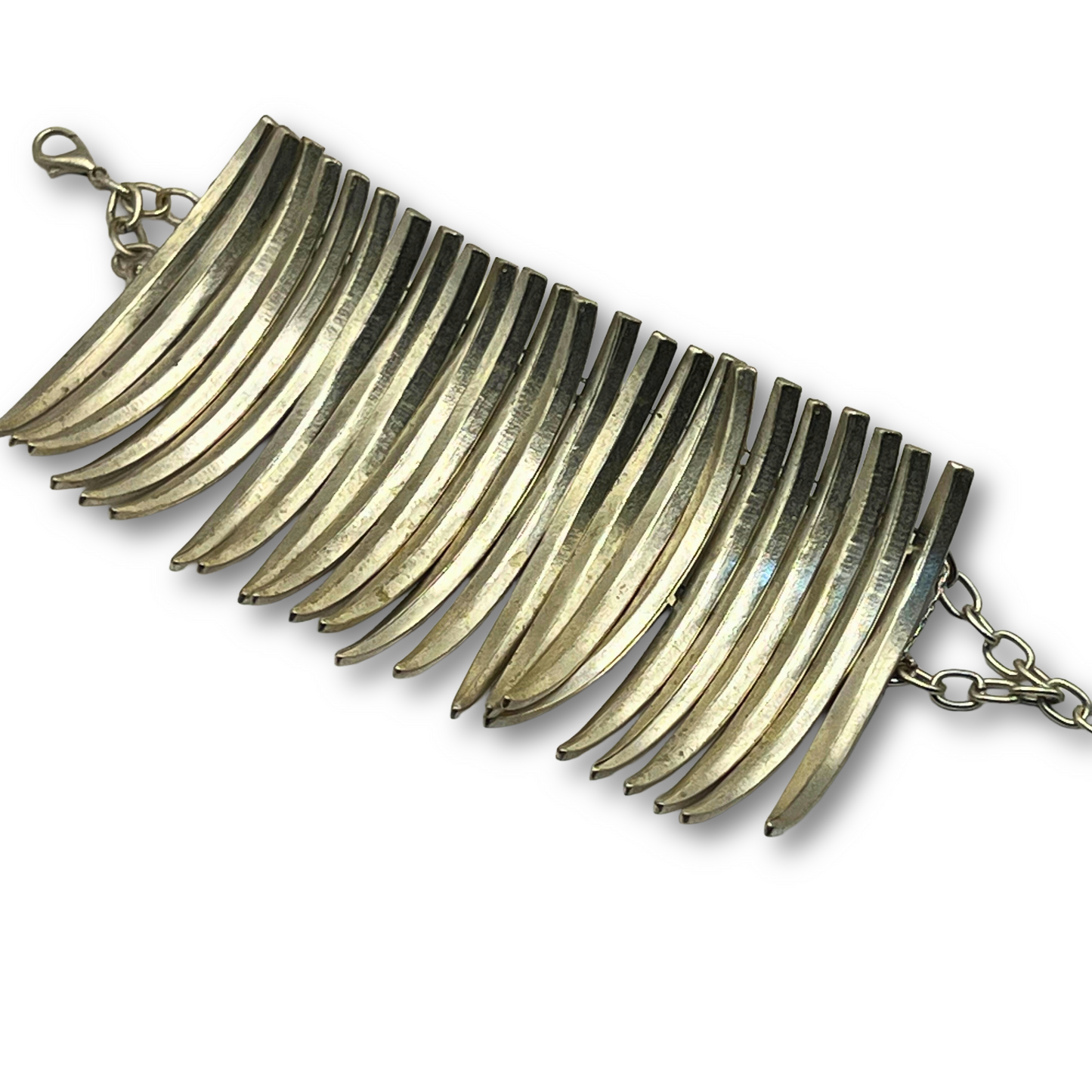 Spiked Silver-Plated Choker and Bracelet Set