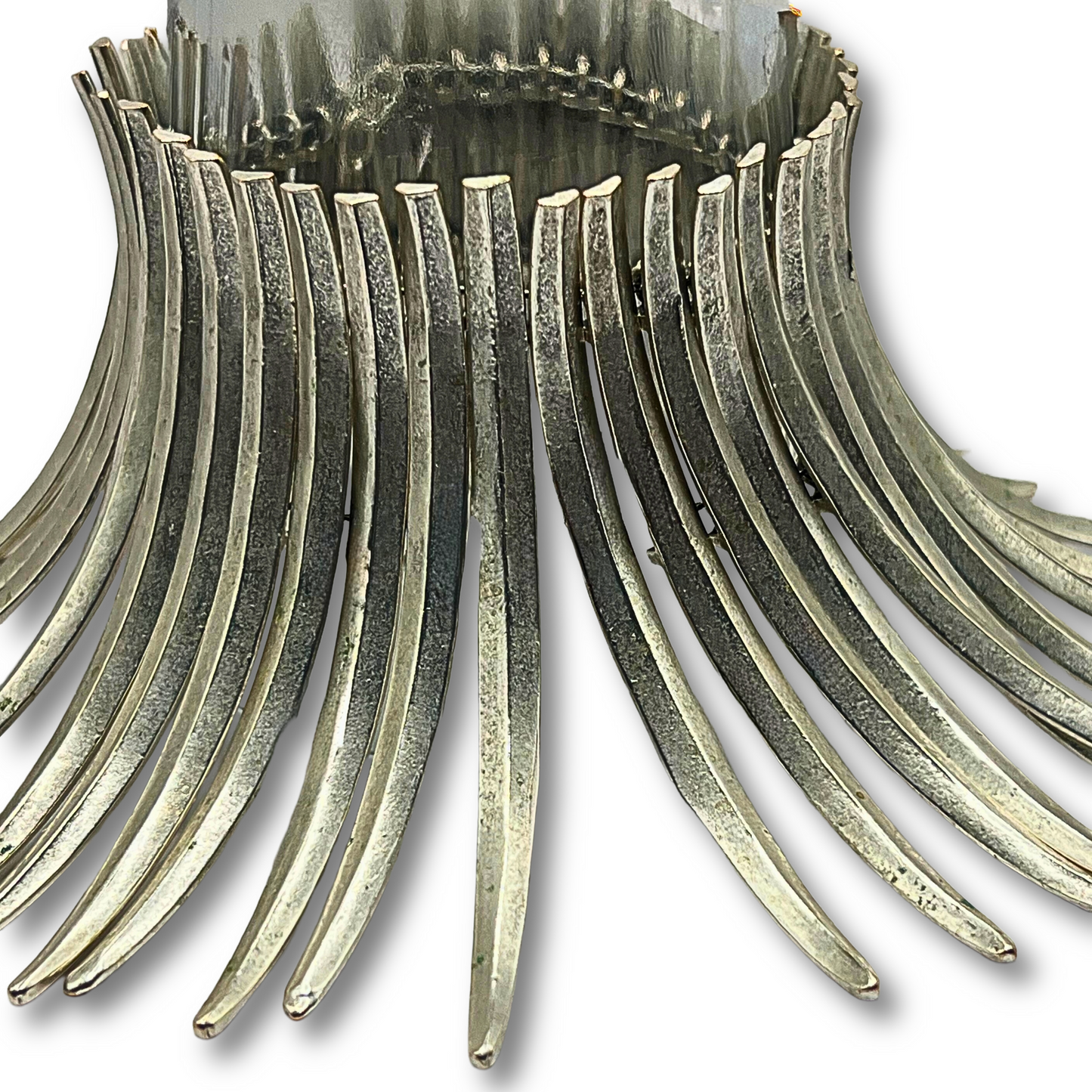Spiked Silver-Plated Choker and Bracelet Set