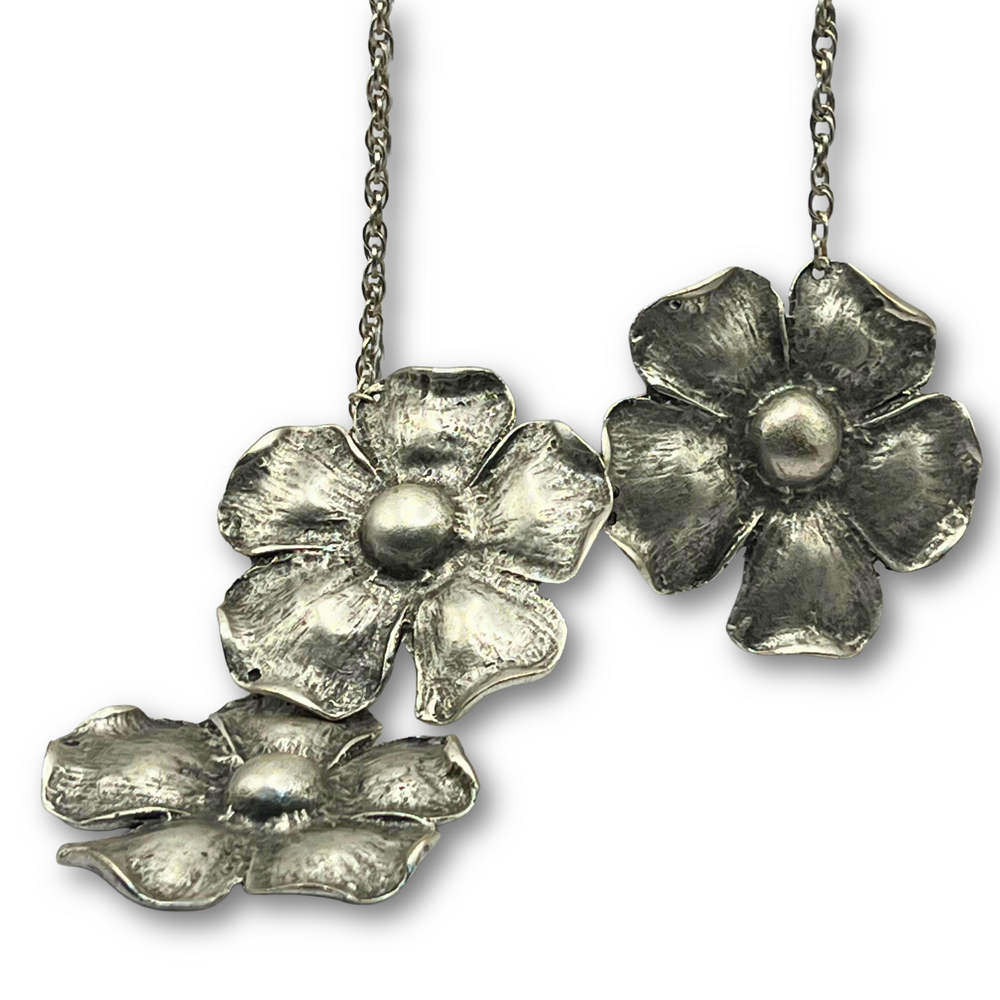 Silver-Plated Flower Necklace