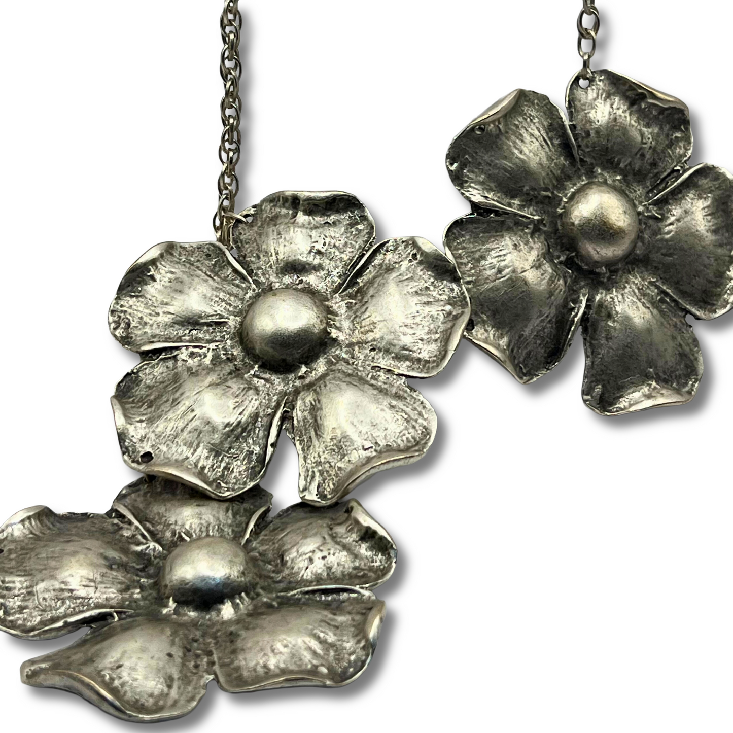 Silver-Plated Flower Necklace