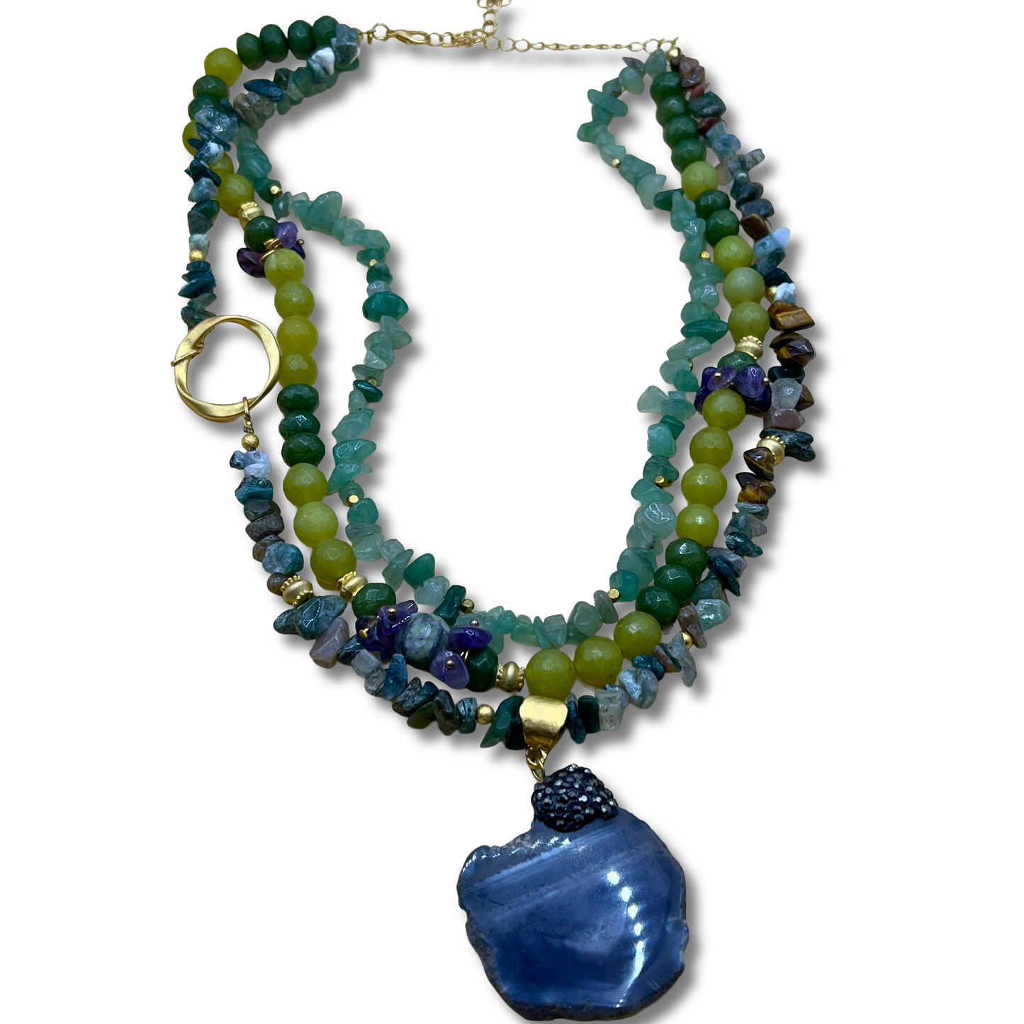 Multi-Gem Layered Necklace