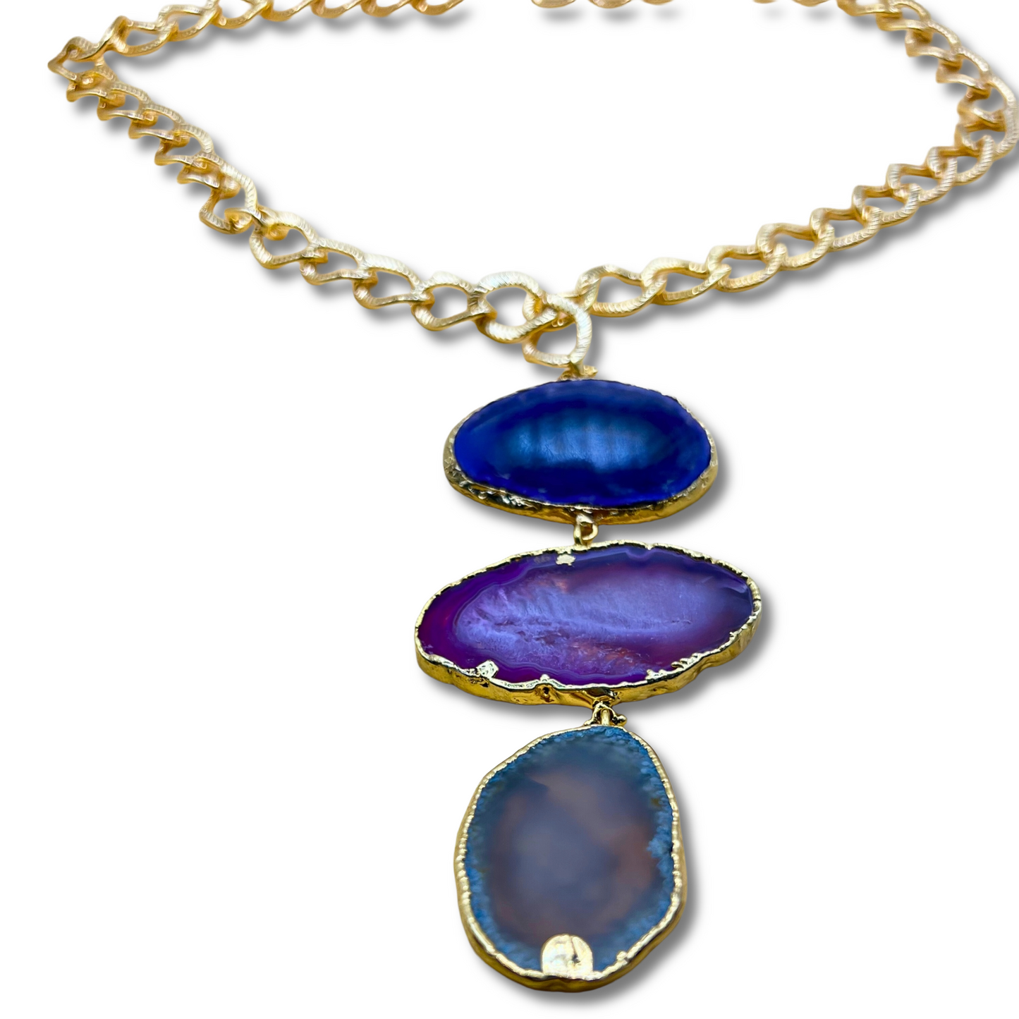 Iridescent Agate Drop Necklace