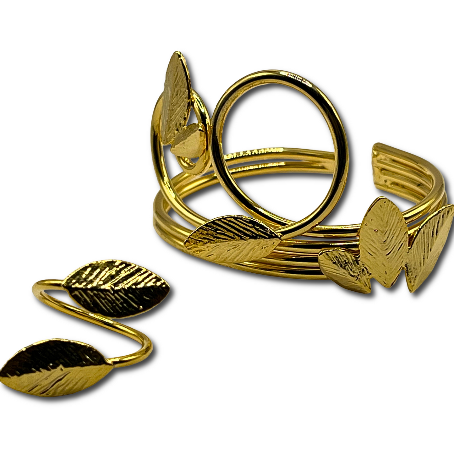 Leaf Cuff Bracelet & Ring Set