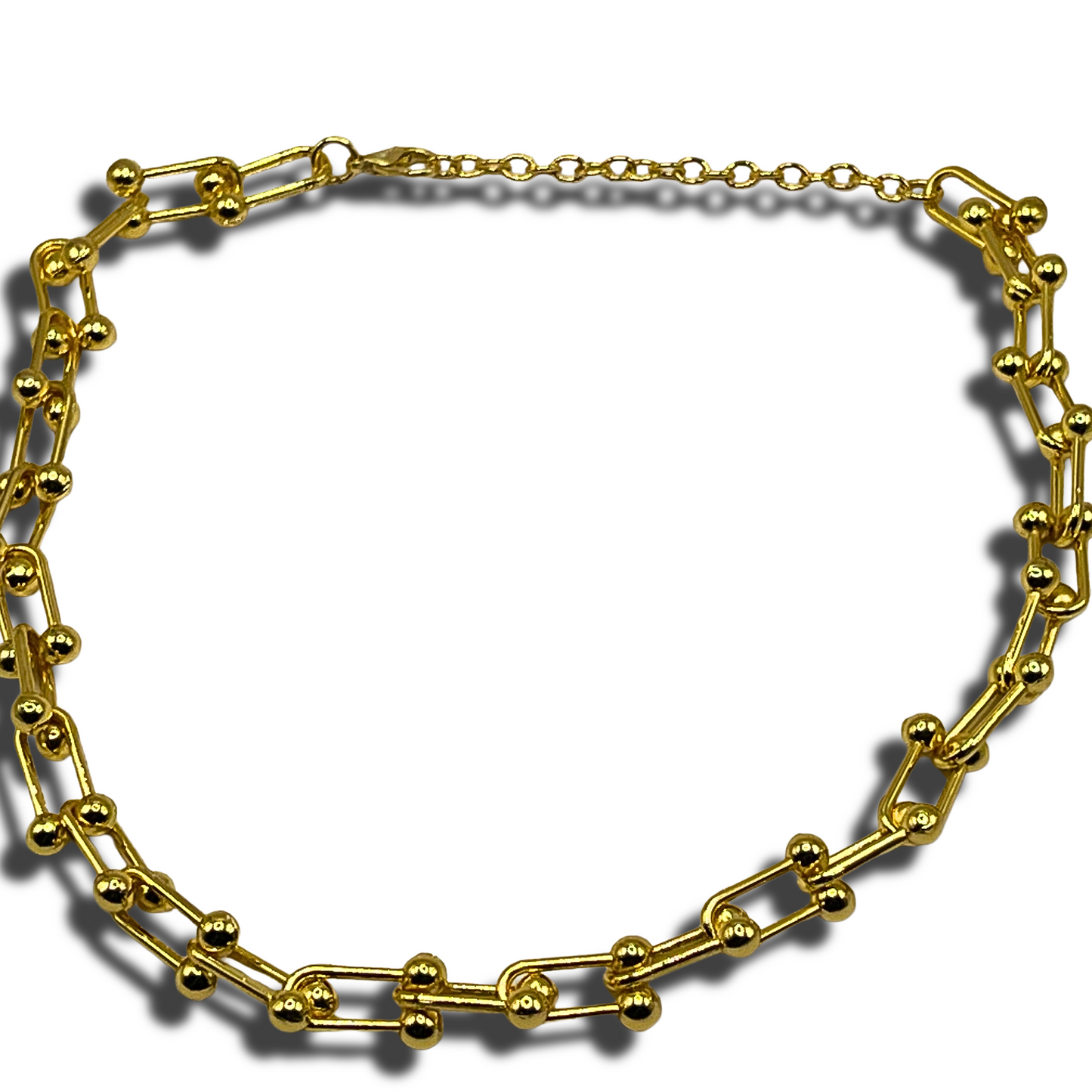 Gold Beaded Chain Necklace