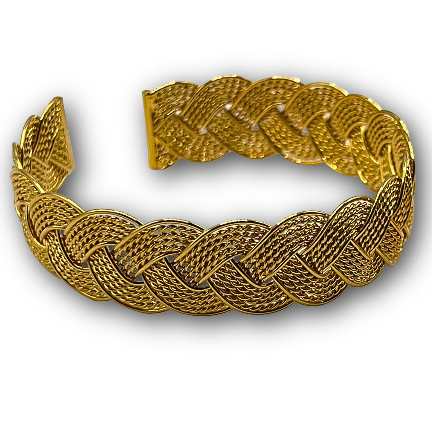 Braided Gold -Plated Cuff & Ring Set