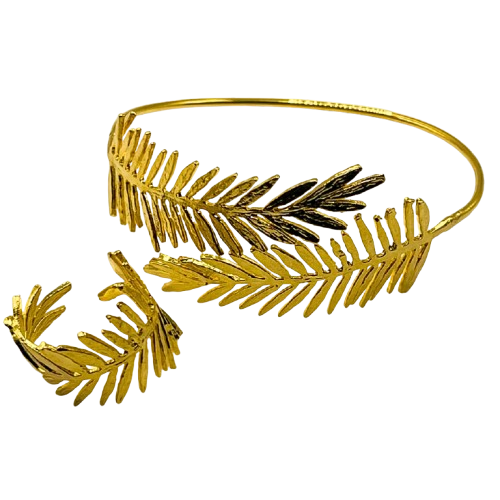 Gold-Plated Bracelet and Ring Set