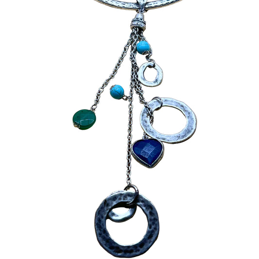 Multi-Ring Silver-Plated Necklace