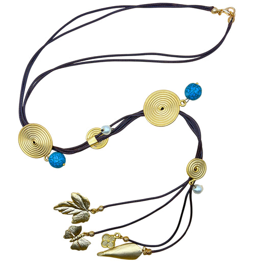 Spiral Charm Cord Necklace