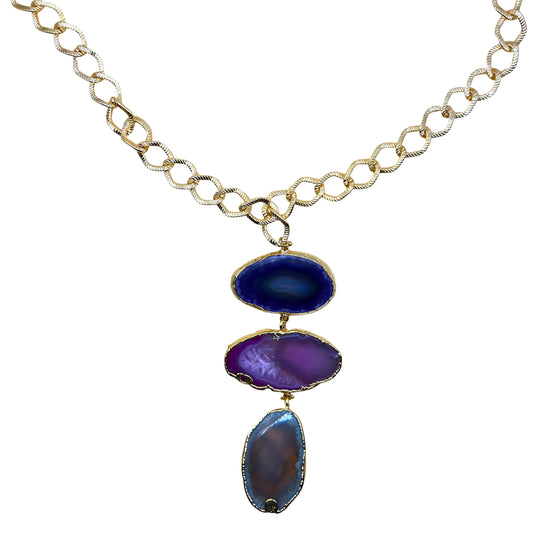Iridescent Agate Drop Necklace