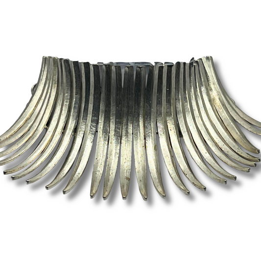 Spiked Silver-Plated Choker and Bracelet Set
