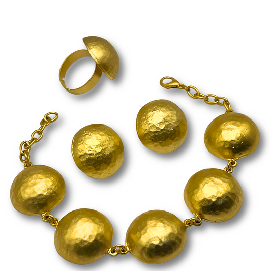 Round Pieces Gold-Plated Jewelry Set
