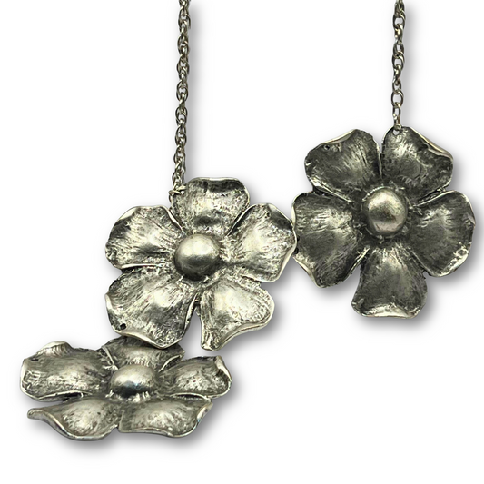 Silver-Plated Flower Necklace