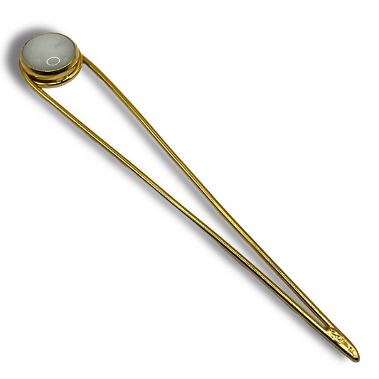 Gold-Plated Stone Hair Pin