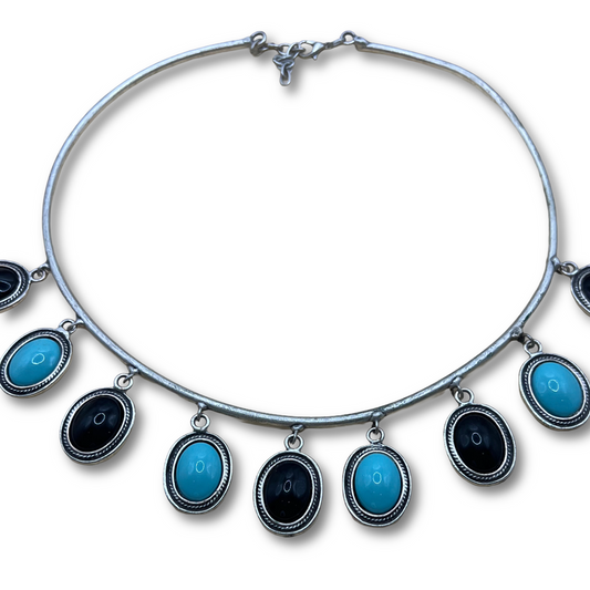 Turquoise and Onyx Necklace