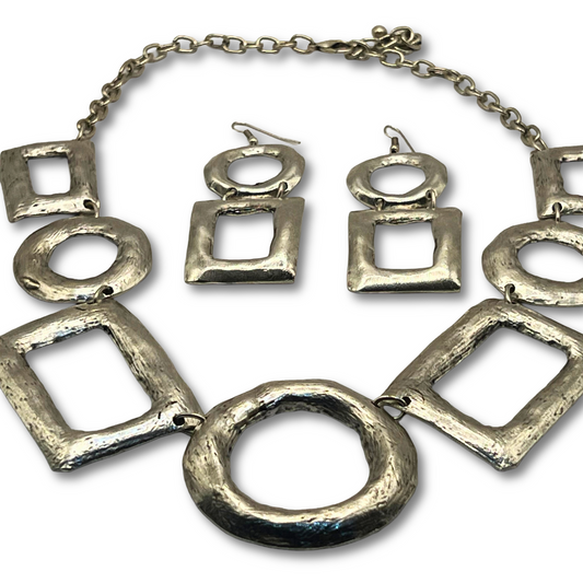Geometric Silver-Plated Set