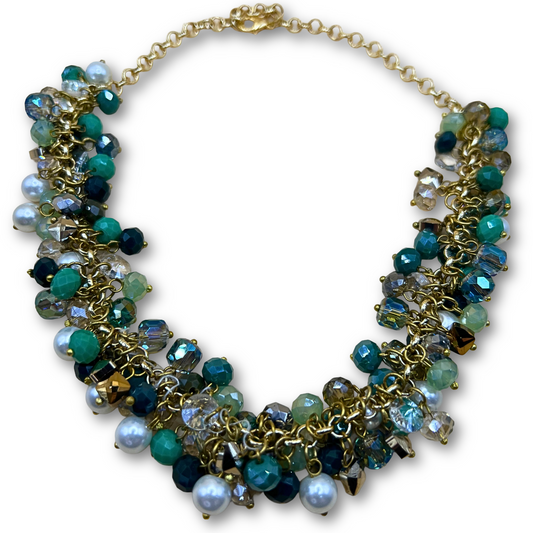 Teal Crystal Necklace