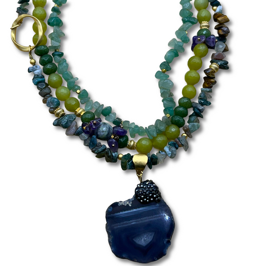 Multi-Gem Layered Necklace
