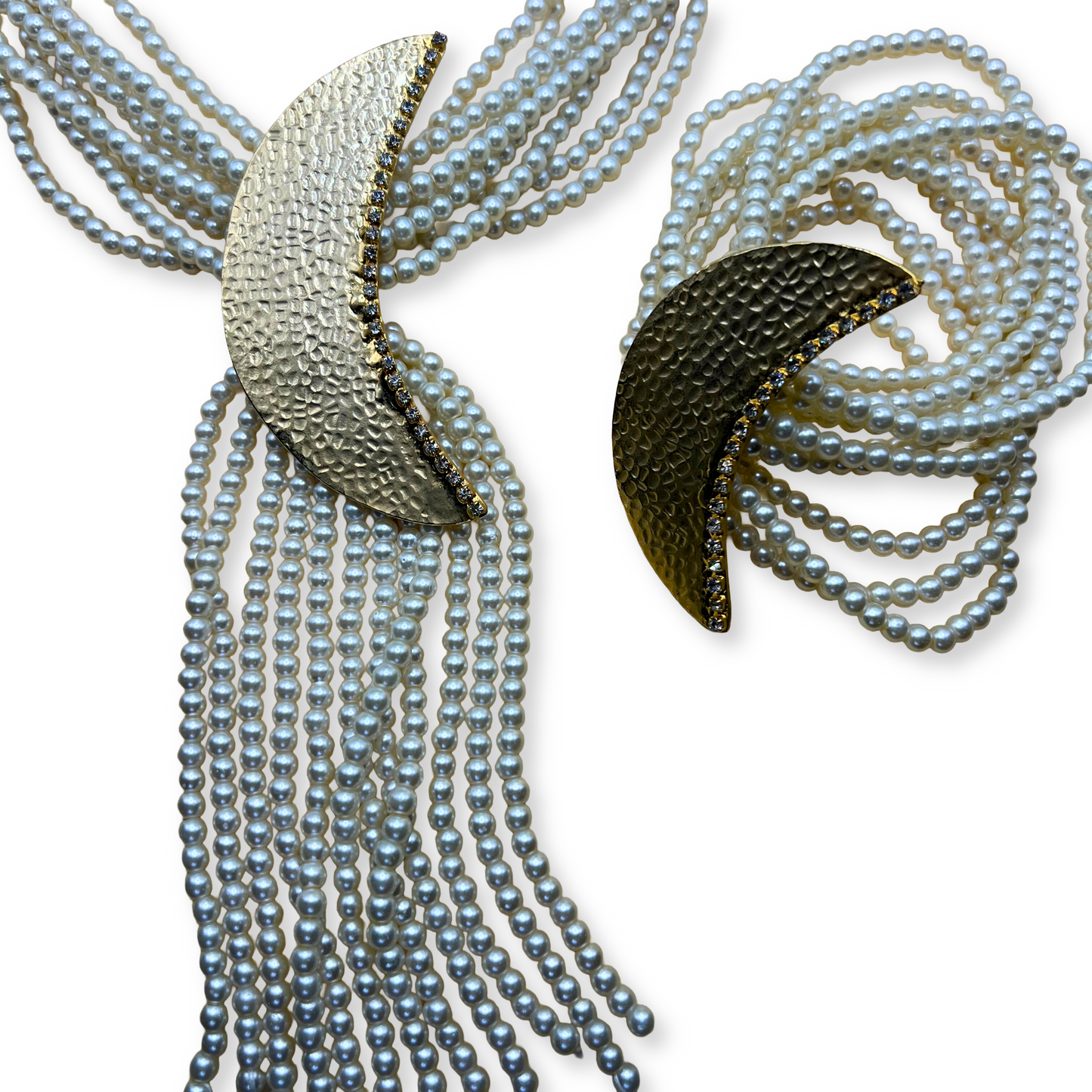 Beads Crescent Necklace and Bracelet Set