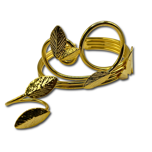 Leaf Cuff Bracelet & Ring Set
