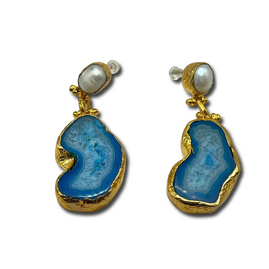 Blue Agate Earrings
