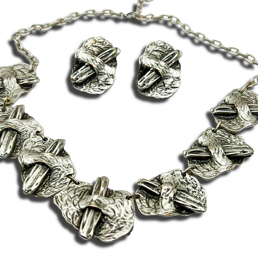 Silver Necklace & Earrings Set