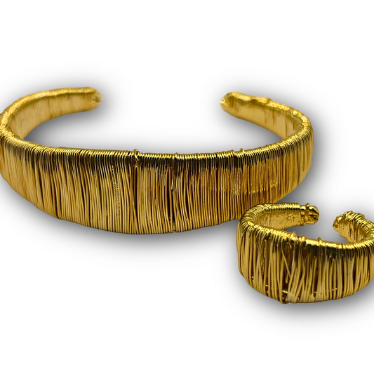 Textured Wire Cuff & Ring Set