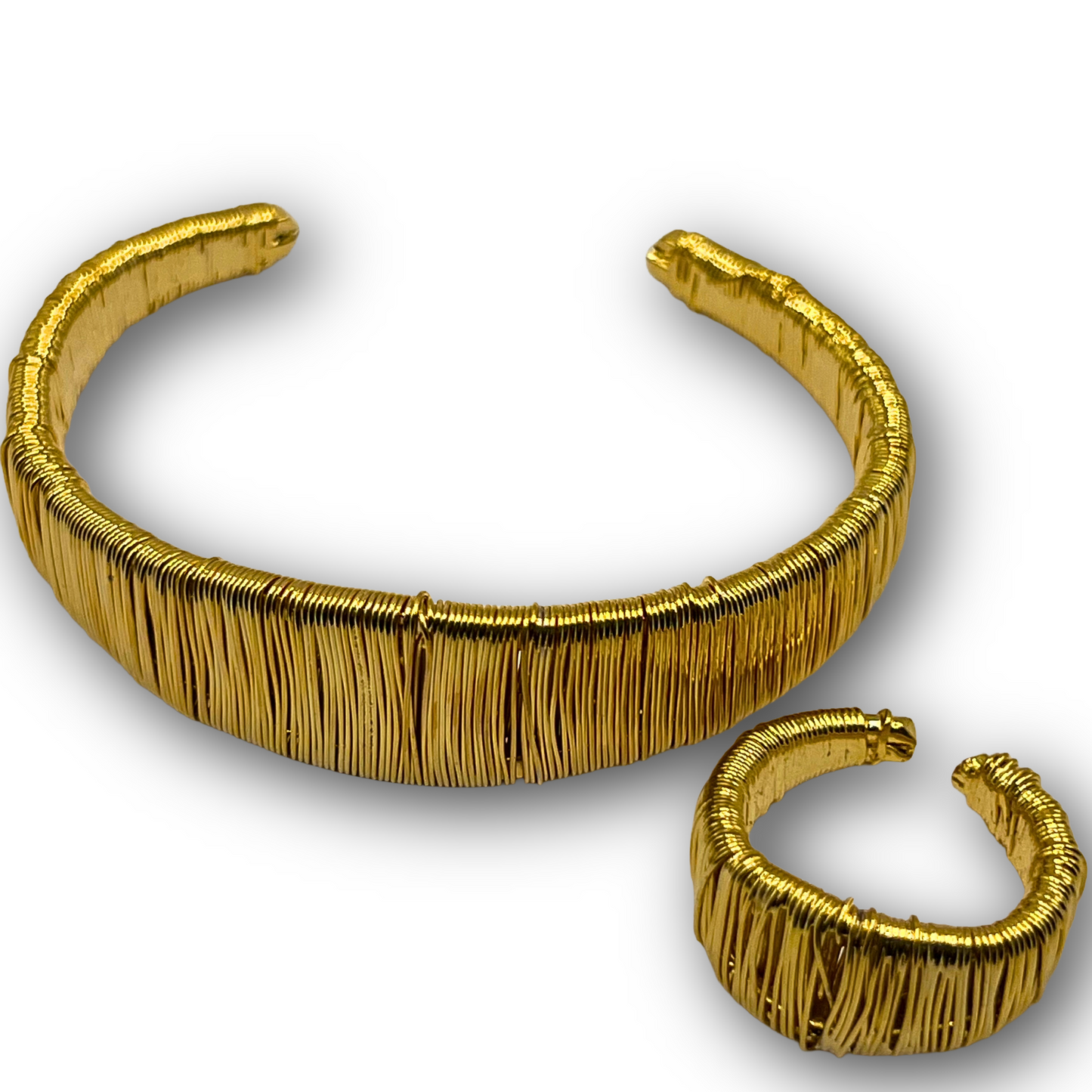 Textured Wire Cuff & Ring Set