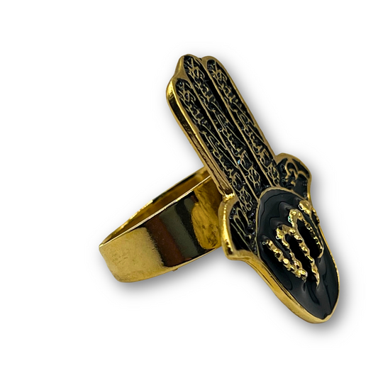 Hamsa with Calligraphy Ring